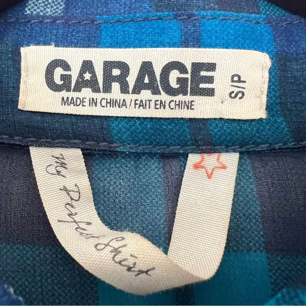 Garage Blue Plaid Blouse - Picture 2 of 2